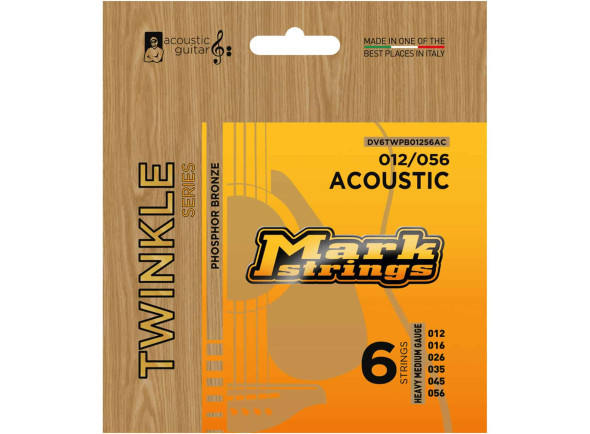 Mark TWINKLE 012–056 Cordas Phosphor Bronze para Guitarra Acústica Mark TWINKLE 012–056 Cordas Phosphor Bronze para Guitarra Acústica